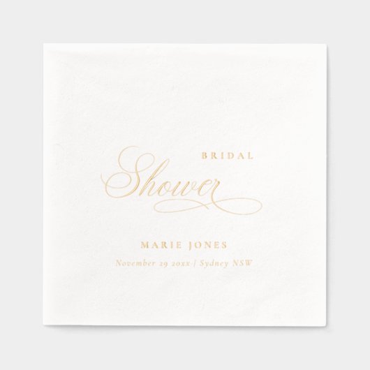 Elegant Minimaal Typografie Script Vrijgezellenfee Folie Servetten (Voorkant)