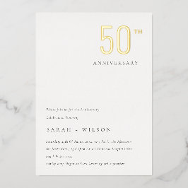 Elegant minimaal verkocht goud per jaar Jubileum Folie Uitnodiging