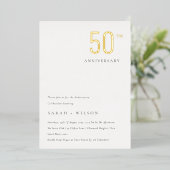 Elegant minimaal verkocht goud per jaar Jubileum Folie Uitnodiging (Staand Voorkant)