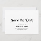 Elegant minimaal vet wit bruiloft Save the Date Kaart (Voorkant)