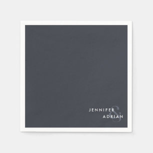 Elegant minimaal vierkant inktmatig huwelijk Napki Servet