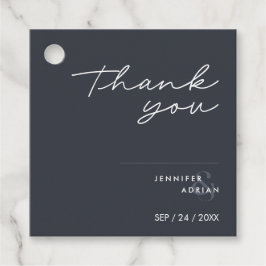 Elegant minimaal vierkant inktmodern huwelijk bedankjes labels