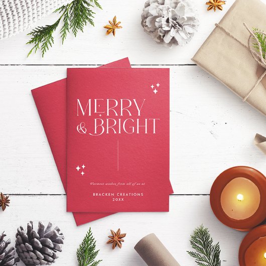 Elegant minimaal vrolijk & helder zakelijk feestdagenkaart