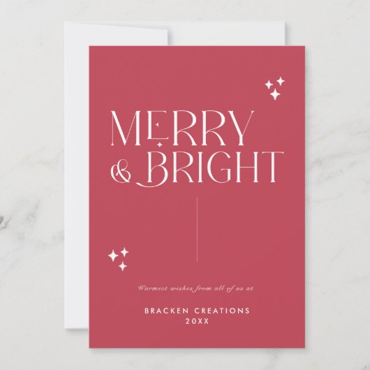 Elegant minimaal vrolijk & helder zakelijk feestdagenkaart (Voorkant)