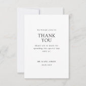 Elegant Minimaal Wit Formeel Script Moslim Bruilof Bedankkaart (Voorkant)