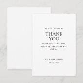 Elegant Minimaal Wit Formeel Script Moslim Bruilof Bedankkaart (Voorkant / Achterkant)