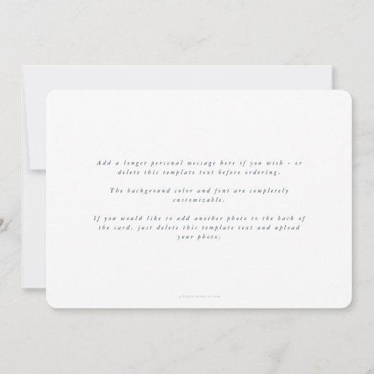 Elegant minimaal wit Lijst enkele foto Feestdagenkaart (Achterkant)