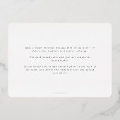 Elegant minimaal wit Lijst enkele foto Folie Feestdagenkaart (Achterkant)