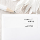 Elegant minimaal wit modern huwelijksbericht etiket (Insitu)