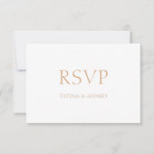 Elegant Minimaal Wit Moslim Bruiloft RSVP Kaart (Voorkant)