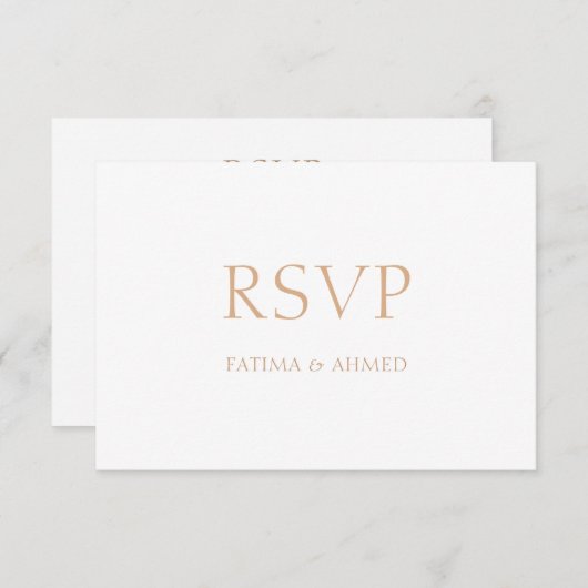 Elegant Minimaal Wit Moslim Bruiloft RSVP Kaart (Voorkant / Achterkant)