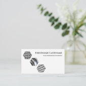 Elegant minimaal wit staalmetaal expert hexagonal visitekaartje (Staand voorkant)