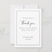 Elegant Minimaal Wit Zwart Lijst Moslim Bruiloft Bedankkaart (Voorkant)