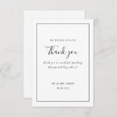 Elegant Minimaal Wit Zwart Lijst Moslim Bruiloft Bedankkaart (Voorkant / Achterkant)