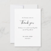 Elegant Minimaal Wit Zwart Stijlvolle Moslim Bruil Bedankkaart (Voorkant)