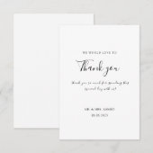 Elegant Minimaal Wit Zwart Stijlvolle Moslim Bruil Bedankkaart (Voorkant / Achterkant)