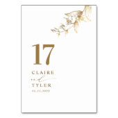 Elegant, Minimaal Witte en Gouden Tafelnummer (Voorkant)