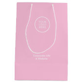 Elegant minimaal zakelijk roze Logo Corporate Medium Cadeauzakje (Achterkant)