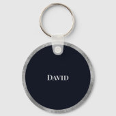 Elegant minimaal zilver en zwart, aangepast monogr sleutelhanger (Achterkant)