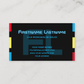 Elegant minimaal zwart blauw rood geel monogram visitekaartje (Achterkant)