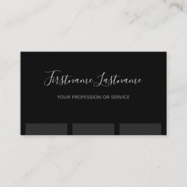 Elegant minimaal zwart donkergrijze strepen monogr visitekaartje