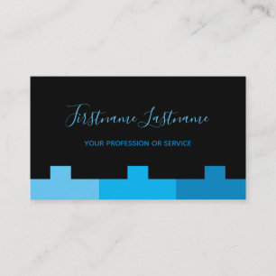 Elegant minimaal zwart en indigoblauw monogram visitekaartje