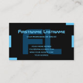 Elegant minimaal zwart en indigoblauw monogram visitekaartje (Achterkant)