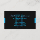 Elegant minimaal zwart en indigoblauw monogram visitekaartje (Achterkant)