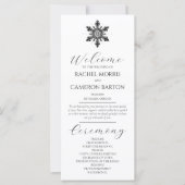 Elegant Minimaal Zwart en Wit met Sneeuwvlokje (Voorkant)