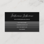 Elegant minimaal zwart-grijze strepen monogram b visitekaartje (Achterkant)