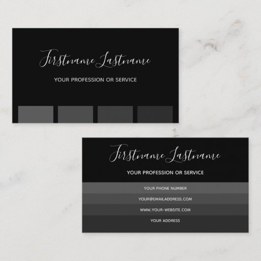 Elegant minimaal zwart-grijze strepen monogram b visitekaartje (Voorkant / Achterkant)