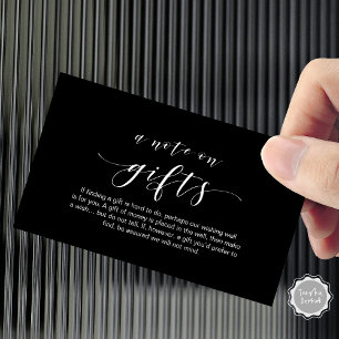 Elegant Minimaal, Zwart lettertype, Een opmerking  Informatiekaartje