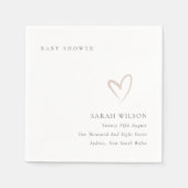 Elegant minimaal zwart-wit Baby shower met roze ha Servet (Voorkant)