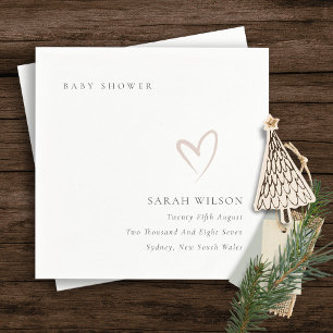 Elegant minimaal zwart-wit Baby shower met roze ha Servet