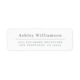 Elegant minimaal zwart zwart zwart-wit retouradres etiket