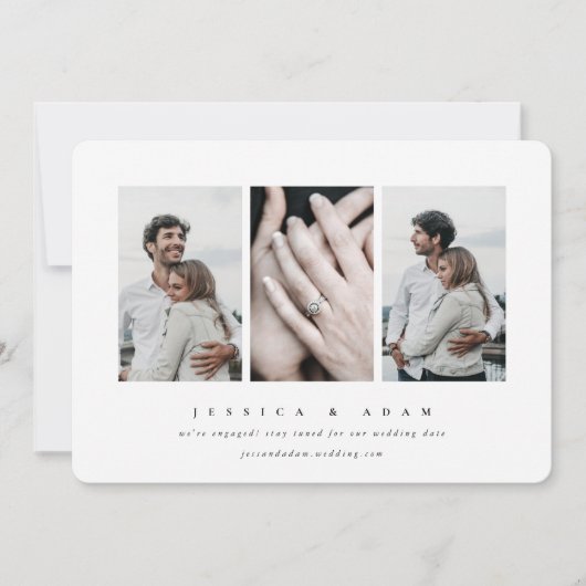 Elegant Minimal 3 Aankondiging van het Foto Verlov (Voorkant)