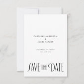 Elegant Minimal Art Deco Typography Wedding Save The Date (Voorkant)