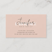 Elegant Minimal Biege Trendy Haarstylist QR Code Visitekaartje (Voorkant)