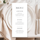 Elegant Minimal Black And White Dinner Menu