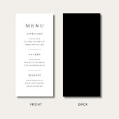 Elegant Minimal Black And White Dinner Menu