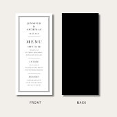 Elegant Minimal Black And White Wedding Menu
