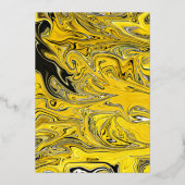 Elegant Minimal Black Gold Pastel Abstract Weddens Folie Uitnodiging (Achterkant)