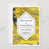 Elegant Minimal Black Gold Pastel Abstract Weddens Kaart (Voorkant)