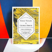 Elegant Minimal Black Gold Pastel Abstract Weddens Kaart