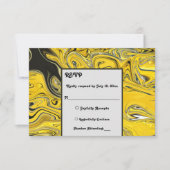 Elegant Minimal Black Gold Pastel Abstract Weddens RSVP Kaartje (Voorkant)