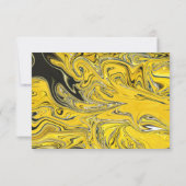 Elegant Minimal Black Gold Pastel Abstract Weddens RSVP Kaartje (Achterkant)