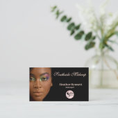 Elegant Minimal Black Makeup Artist Business  Visitekaartje (Staand voorkant)