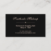 Elegant Minimal Black Makeup Artist Business  Visitekaartje (Achterkant)