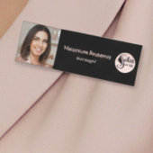 Elegant Minimal Black Makeup  Business Employee Naamplaatje
