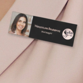 Elegant Minimal Black Makeup  Business Employee Naamplaatje